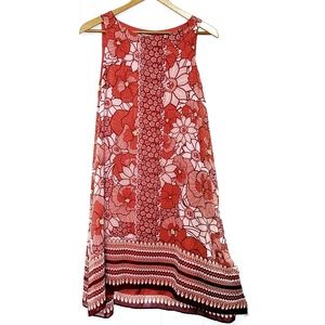 Max Studio Floral Shift Scarf Dress Floral SIZE S